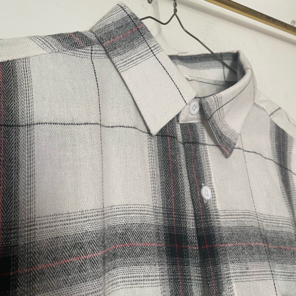 White/Grey/Orange Flannel shirt